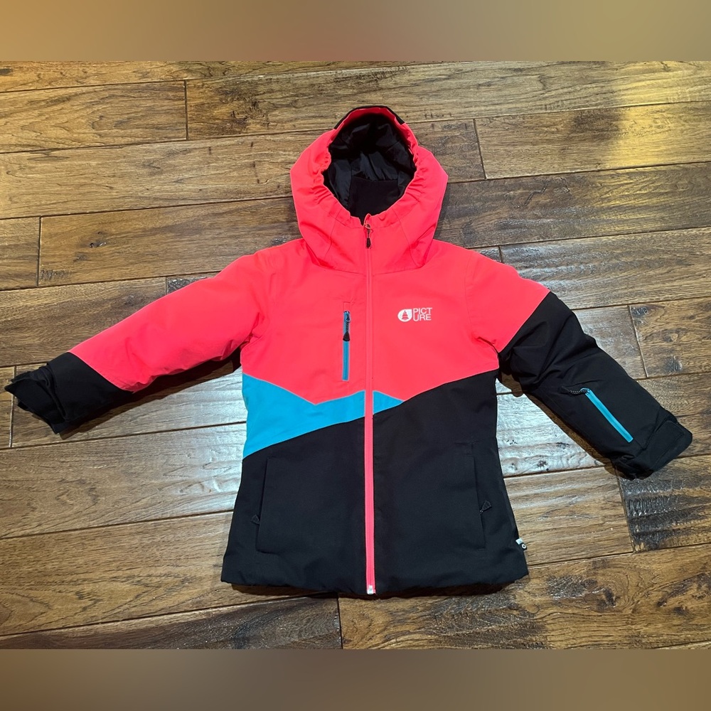 Picture Organic Naika Pink & Black Ski Jacket with Blue Accent size 8